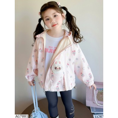 AG7881  ÁO KHOÁC HỒNG BÉ GÁI