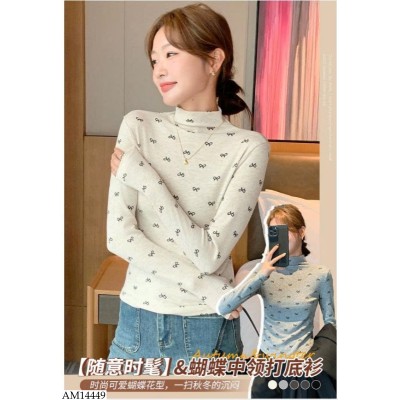 AM14449 ÁO GIỮ NHIỆT HỌA TIẾT NƠ CHO NỮ