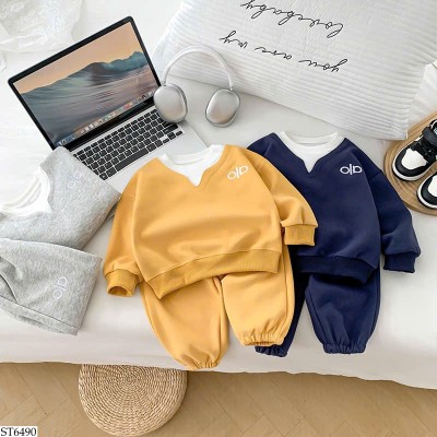 ST6490 BỘ NỈ THÊU CHỮ CHO BÉ