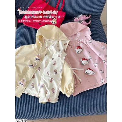 AG7895 ÁO KHOÁC GIÓ KITTY LABUBU 2 MẶT