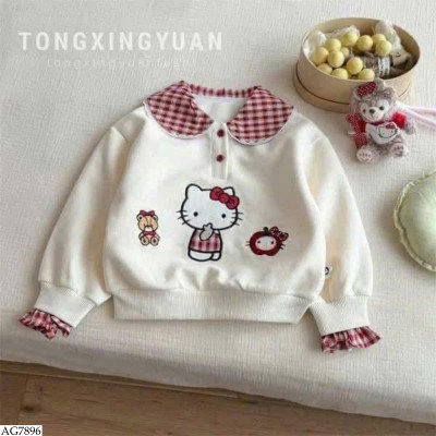 AG7896 ÁO POLO CỔ SEN KITTY TAY BÈO BG 