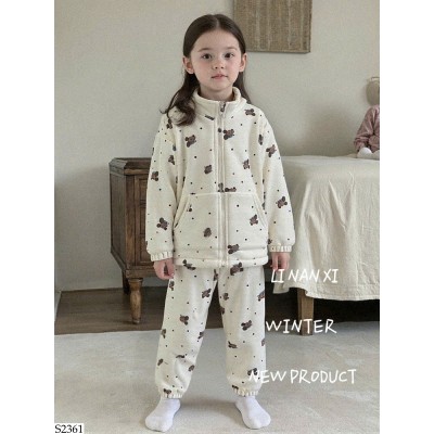 S2361 BỘ NỈ NHUNG MẶC NHÀ HỌA TIẾT LINANXI