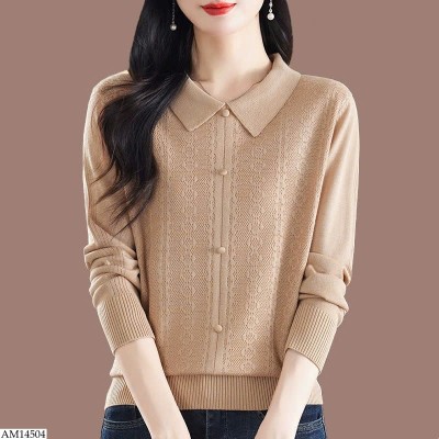 AM14504 ÁO DỆT KIM CỔ POLO CHO NỮ