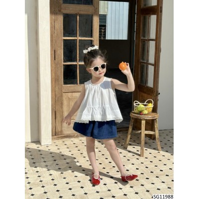 SG11988 SƠ MI CARO MIX QUẦN SUÔNG TRẮNG