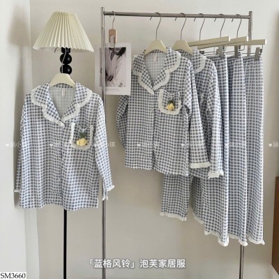 SM3660 BỘ PIJAMA KẺ CARO CHO NỮ