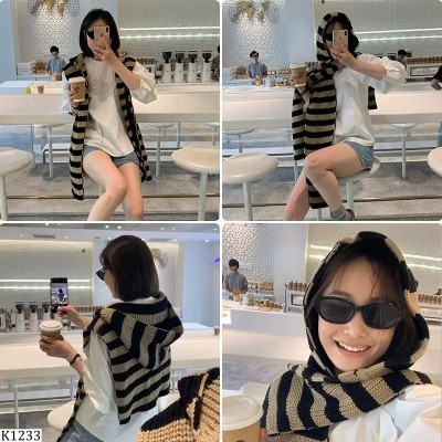 K1233  KHĂN QUÀNG CỔ ĐA NĂNG CÓ MŨ TRÙM ĐẦU