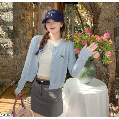AM14533  ÁO KHOÁC CARDIGAN THÊU NƠ NỮ