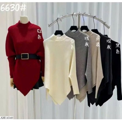 AM14540  ÁO LEN CỔ LỌ VẠT NHỌN NỮ