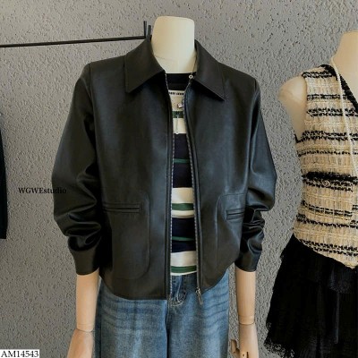 AM14543 ÁO KHOÁC DA CHO NỮ HÃNG W.G.W.E
