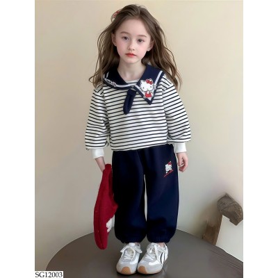 SG12003 BỘ NỈ KẺ KITTY BG