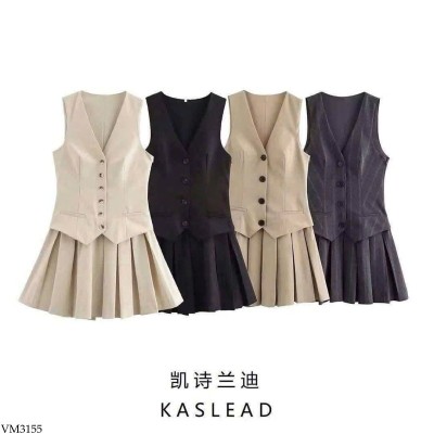 VM3155 VÁY VEST XẾP LY KASLEAD