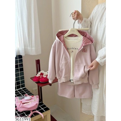 SG11991 SET NỈ HỒNG KẺ CARO NINGLI