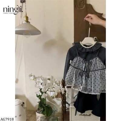 AG7918 ÁO GIỮ NHIỆT CỔ BÈO MIX ÁO 2 DÂY CHẤM BI