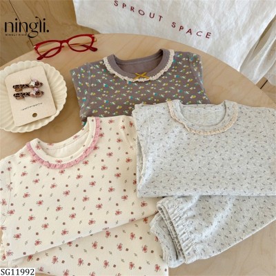 SG11992 BỘ DÀI TAY HOA NHÍ MẶC NHÀ NINGLI