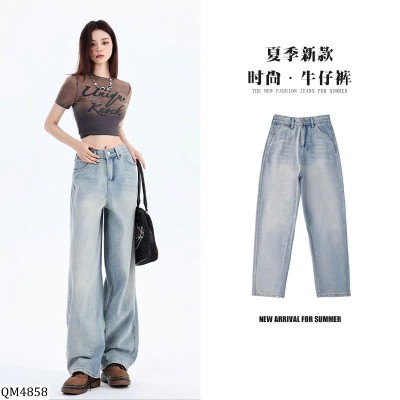 QM4858 QUẦN JEANS NỮ ỐNG SUÔNG