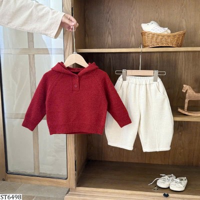 ST6498 SET ÁO LEN CÓ MŨ MIX QUẦN NỈ