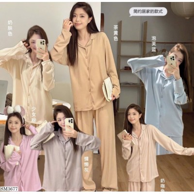 SM3677  BỘ NGỦ DÀI TAY THU ĐÔNG MẶC NHÀ NỮ