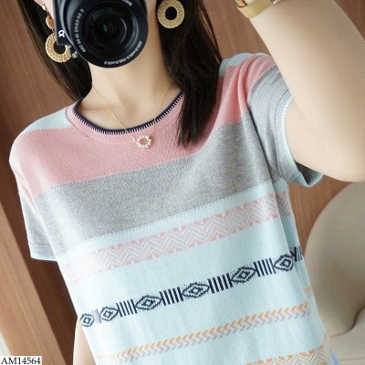 AM14564 ÁO CỘC TAY PHỐI MÀU CHO NỮ