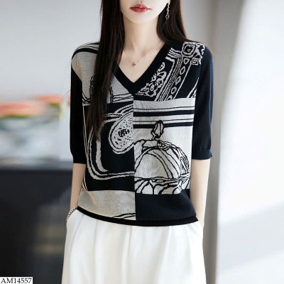 AM14557 ÁO CỔ V TAY LỬNG CHO NỮ