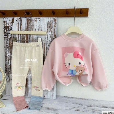 SG12035 SET ÁO HELLO KITTY MIX QUẦN LEGGING BG
