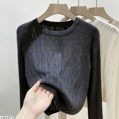 AM14572 ÁO DỆT KIM CỔ TRÒN NỮ