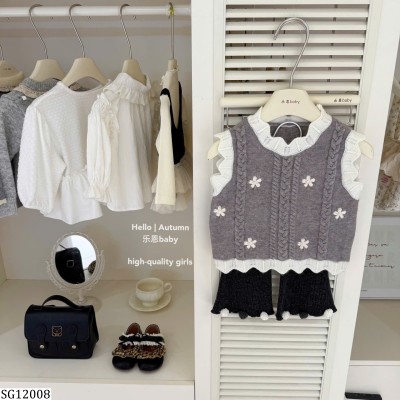 SG12008  SET ÁO GILE LEN MIX QUẦN ỐNG LOE