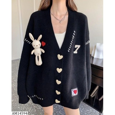 AM14594 ÁO CARDIGAN LEN THỎ