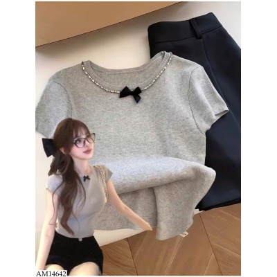 AM14642 ÁO THUN NƠ DÁNG ÔM CHO NỮ