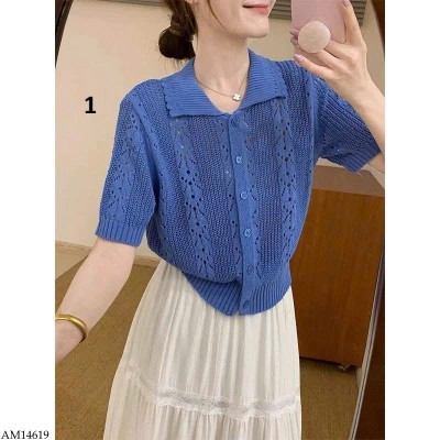AM14619 ÁO LEN MỎNG CỘC TAY NỮ