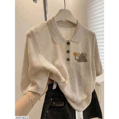 AM14622 ÁO POLO LEN CỘC TAY NỮ