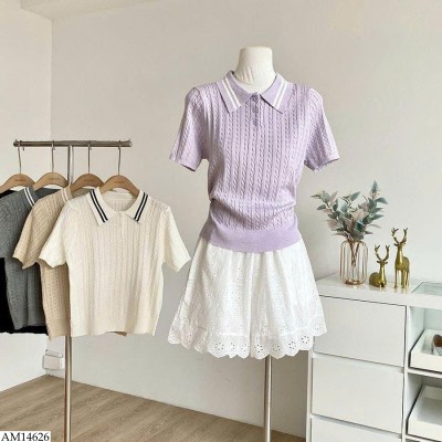 AM14626 ÁO POLO LEN CỘC TAY NỮ