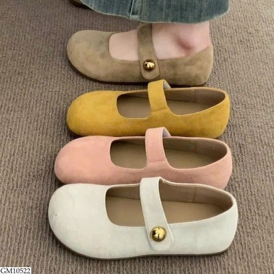 GM10522 GIÀY BÚP BÊ QUAI NGANG ĐÍNH NÚT TRÒN 