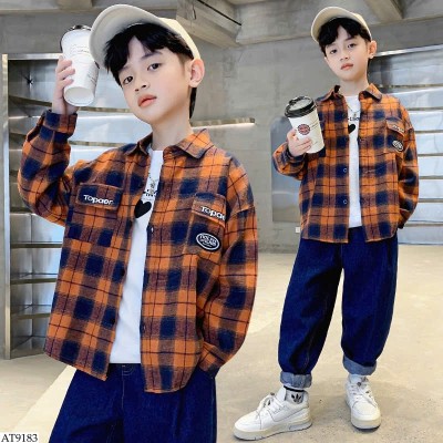 AT9183 ÁO SƠ MI KẺ CHO BÉ TRAI