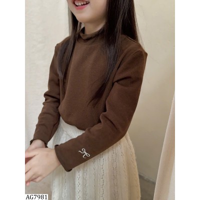 AG7981 ÁO GIỮ NHIỆT VIỀN BÈO THÊU NƠ