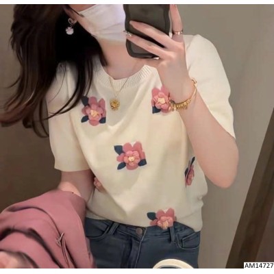 AM14727 ÁO LEN HOA NỔI NỮ