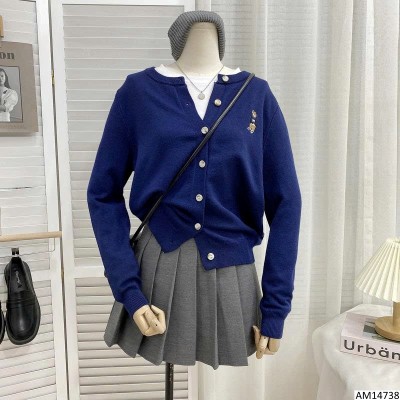 AM14738 ÁO CARDIGAN CỔ TRÒN THÊU GẤU