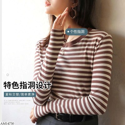 AM14730 ÁO THUN DÀI TAY KẺ NGANG