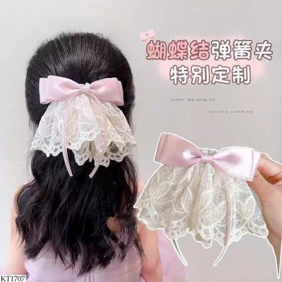 KT1707 KẸP TÓC NƠ REN CHO BÉ