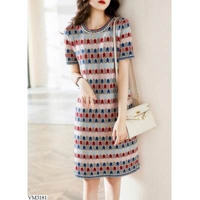 VM3181 VÁY CỘC TAY DÁNG DÀI CHO NỮ