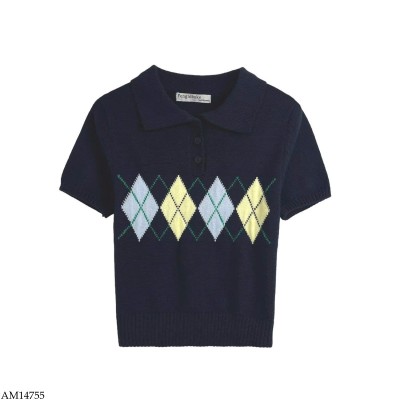 AM14755 ÁO POLO LEN CỘC TAY NỮ