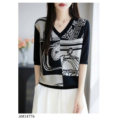 AM14776 ÁO CỔ V TAY LỬNG CHO NỮ