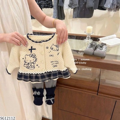 SG12112 SET ÁO CARDIGAN KITTY MIX QUẦN LEGGING