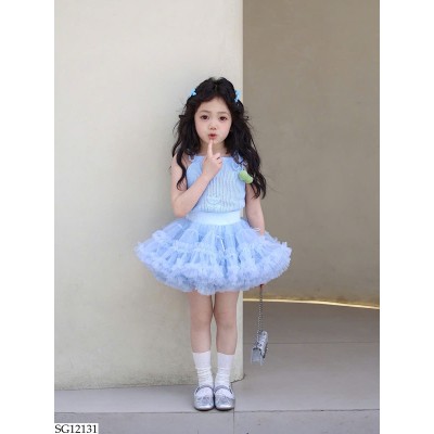 SG12131 ÁO 2 DÂY PHỐI CHÂN VÁY TUTU CHO BÉ GÁI 