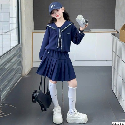 SG12127  SET ÁO THỦY THỦ MIX CHÂN VÁY XẾP LY BG