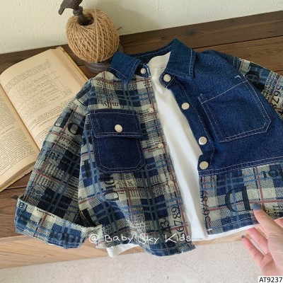 AT9237  ÁO KHOÁC JEAN DENIM HỌA TIẾT CHO BÉ