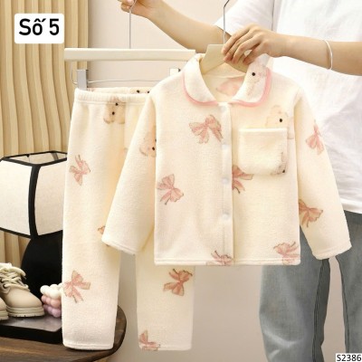 S2386 BỘ NGỦ MẶC NHÀ LÔNG CHO BÉ