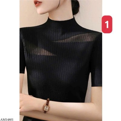 AM14801 ÁO LEN DỆT KIM CỘC TAY CAO CỔ