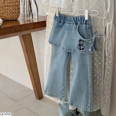 QG4545 QUẦN JEAN ỐNG LOE PHỐI CẠP BG