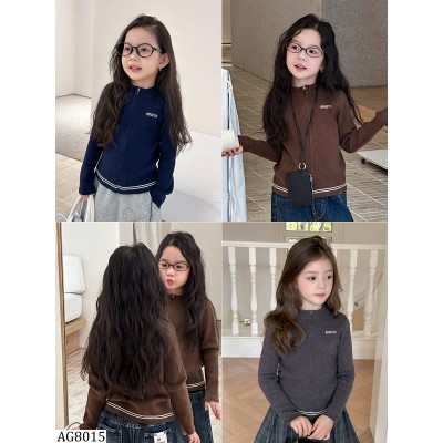 AG8015 ÁO LEN KÉO KHÓA AMBBKIDS