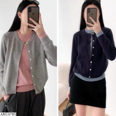 AM14785 ÁO CARDIGAN BASIC GIẢ 2 MẢNH